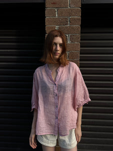 Fine Linen Balloon Sleeve Blouse