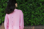 Load image into Gallery viewer, Fine Linen Balloon Sleeve Button Blouse Hot Pink
